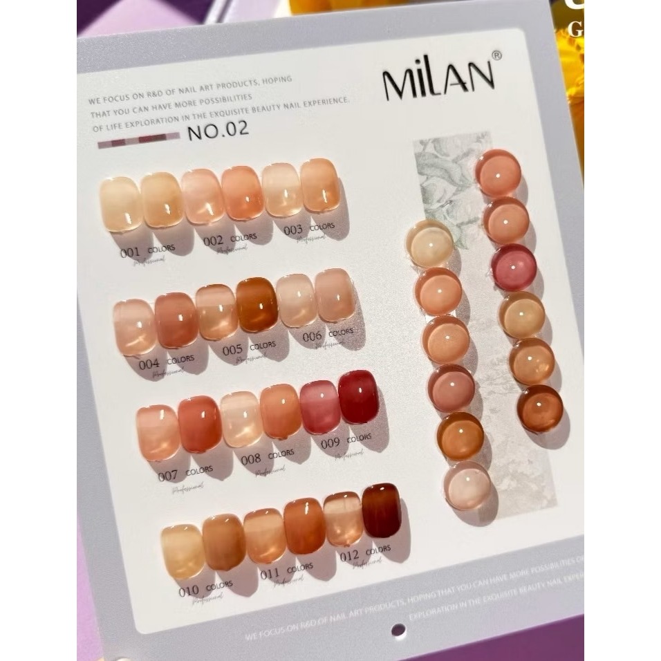 สีไซรัป โทนนู้ด แบรนด์ Milan No.02 12สี สีเจล เล็บเจล
