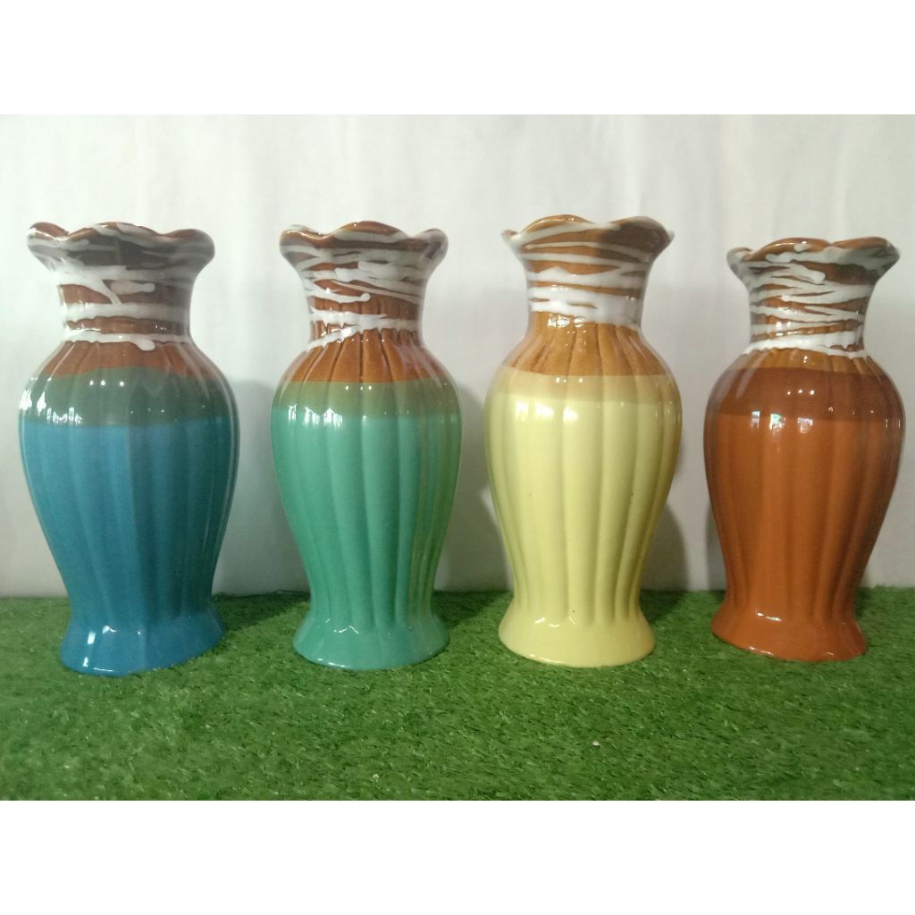 แจกันเซรามิก8นิ้ว แจกันจัดดอกไม้ (แพ็คคู่)