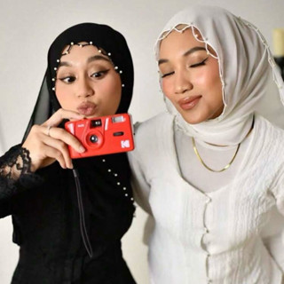 พร้อมส่ง ผ้าคลุมชีฟองปักมุกขอบคลื่น เนื้อเกรดพรีเมี่ยม ฮิญาบ…