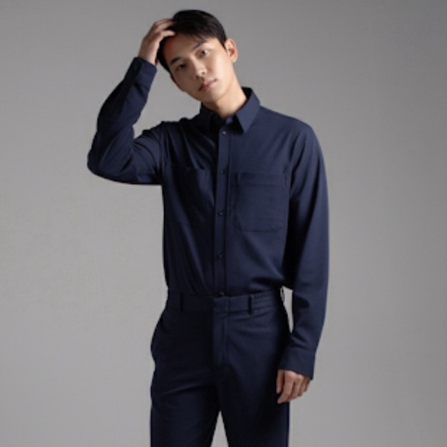 era-won เสื้อเชิ้ตแขนยาว รุ่น QUIET LUXURY MONOTONE SHIRT สี Navy