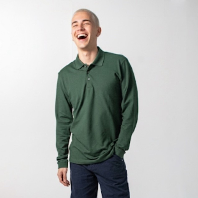 era-won เสื้อโปโลเอราวอนแขนยาว POLO สำหรับคุณผู้ชาย สี Tony Green