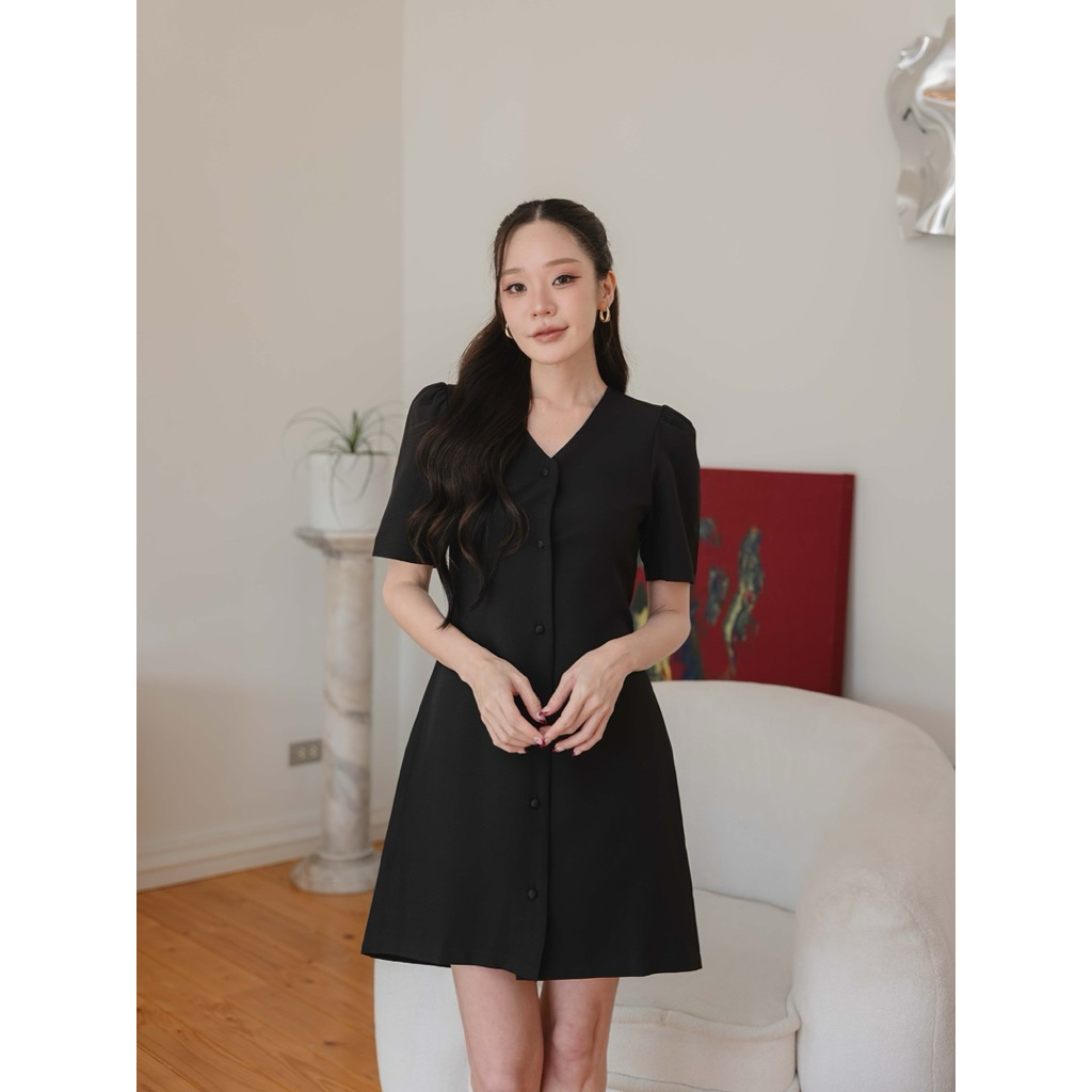 LULU BLOSSOMS - Janine Dress (Color: Black)