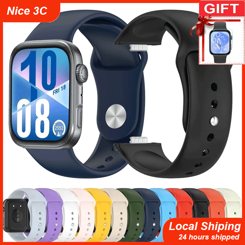 (สินค้าพร้อมส่ง) สายซิลิโคนนิ่ม+ฟิล์ม สำหรับ Huawei Watch Fit 4/3 สายสำหรับอุปกรณ์เสริม Huawei Watch Fit 4 Pro