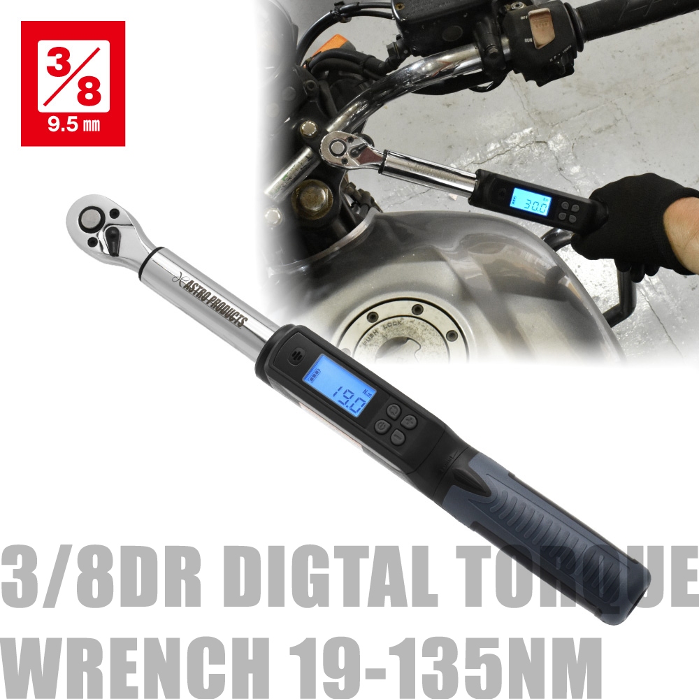 New Item ประแจแรงบิดดิจิตอล 3/8DR 19-135Nm DTQ052 (3/8Dr Digtal Torque Wrench 19-135Nm)