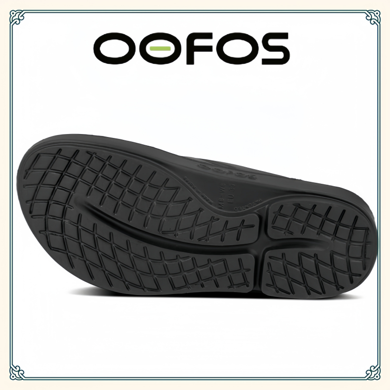 รองเท้า Oofos แท้ รองเท้าแตะเพื่อสุขภาพ รองเท้าแตะผู้ชาย Oofos รองเท้า Black (ดำ) หายปวดเท้าทันที - 