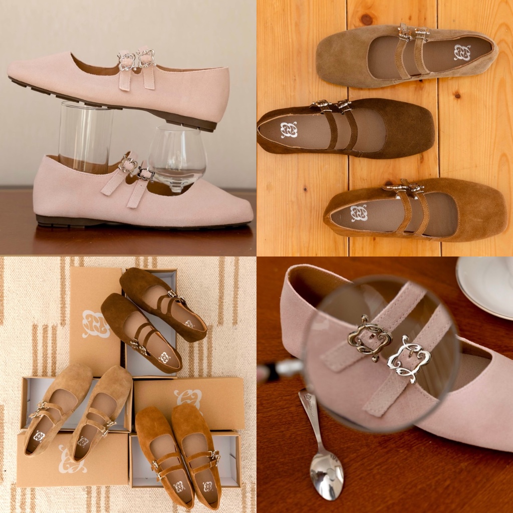 (พร้อมส่ง) CHUUCHOP - ( Size 35-43) Hazel Suede Mary Jane รองเท้าแมรี่เจนหนังกลับ นิ่ม ใส่สบาย (C8389)