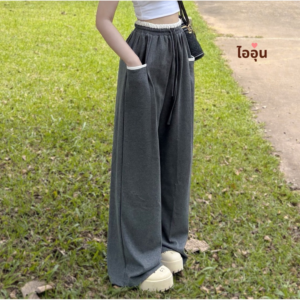 กางเกงวอร์มขอบเอวทูโทน ผ้าคอตตอนนิ่มฟรีไซร์xxl