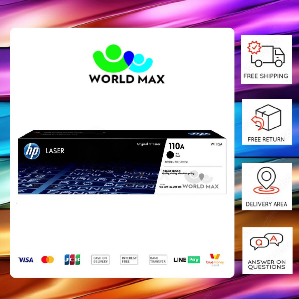 หมึกเครื่องพิมพ์เลเซอร์ HP 110A W1112A Black HP LaserJet 108a (4ZB79A)  /108w (4ZB80A) ปริมาณการพิมพ