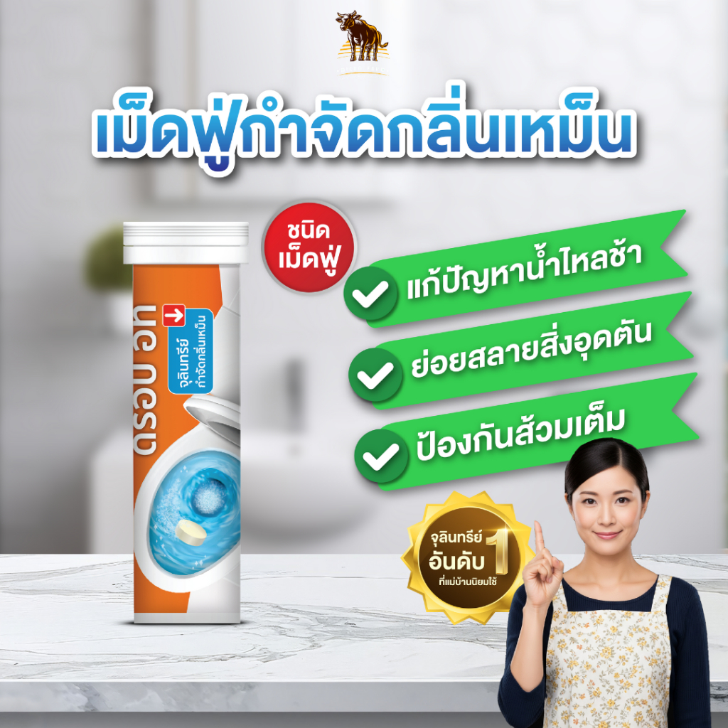 ไบโอนิค ดรอปอิท เม็ดฝู่ กำจัดกลิ่นเหม็น ส้วมเหม็น ส้วมเต็ม ท่อระบายน้ำมีกลิ่น ย่อยสลายกากของเสีย