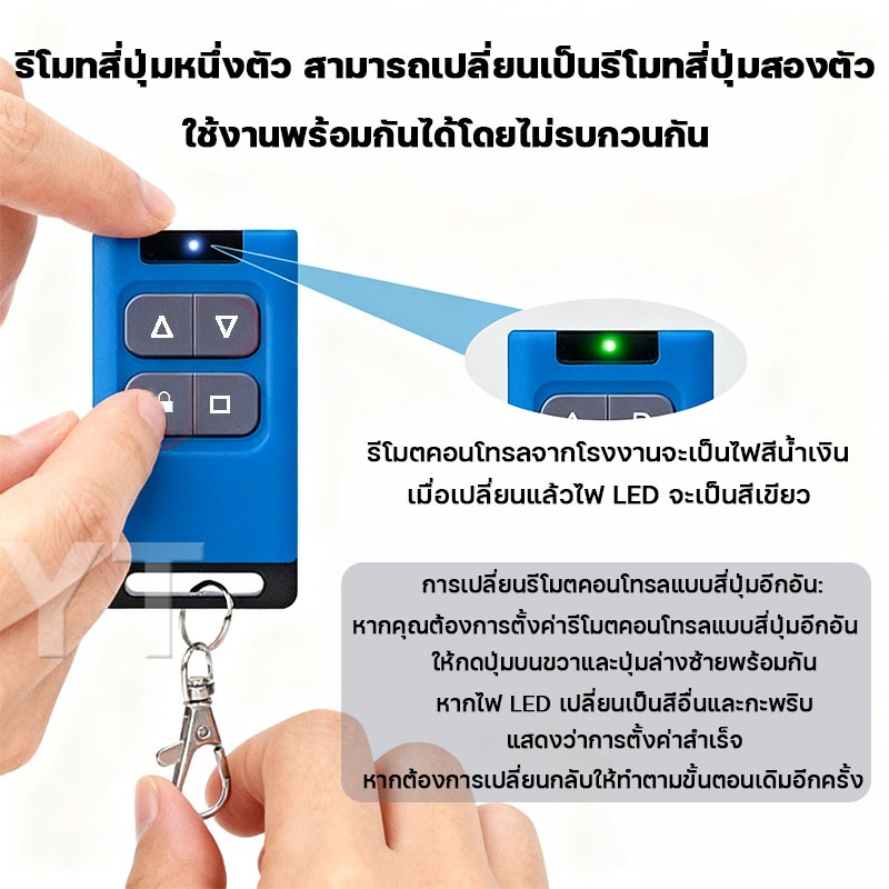 รีโมทก๊อปปี้ คัดลอกการควบคุมระยะไกล รีโมตคอนโทรลไร้สาย 4 คีย์ ป้องกันสัญญาณรบกวน(copy cloning) - รูปที่ 4