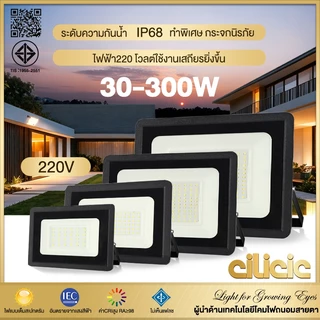 สปอร์ตไลท์ led 220v ไฟสปอร์ตไลท์ 40w 120w 160w 240w ไฟกลางแจ้ง Flood Light Saving ตกแต่งสวน ขนาด IP68 Waterproof