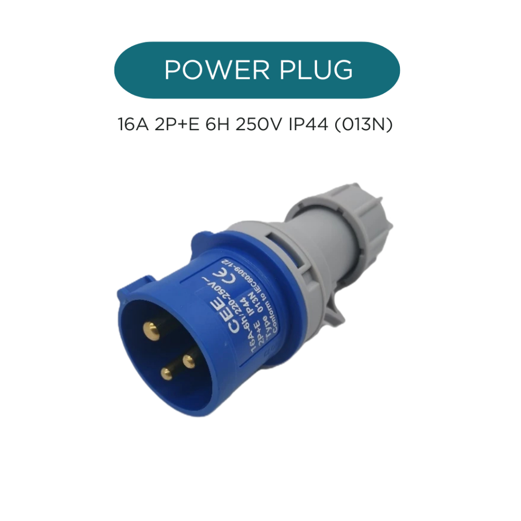 POWER PLUG 16A 2P+E 6h 250V IP44 (013N) - ปลั๊กไฟอุตสาหกรรม 16A 2P+E สำหรับใช้งานในโรงงาน