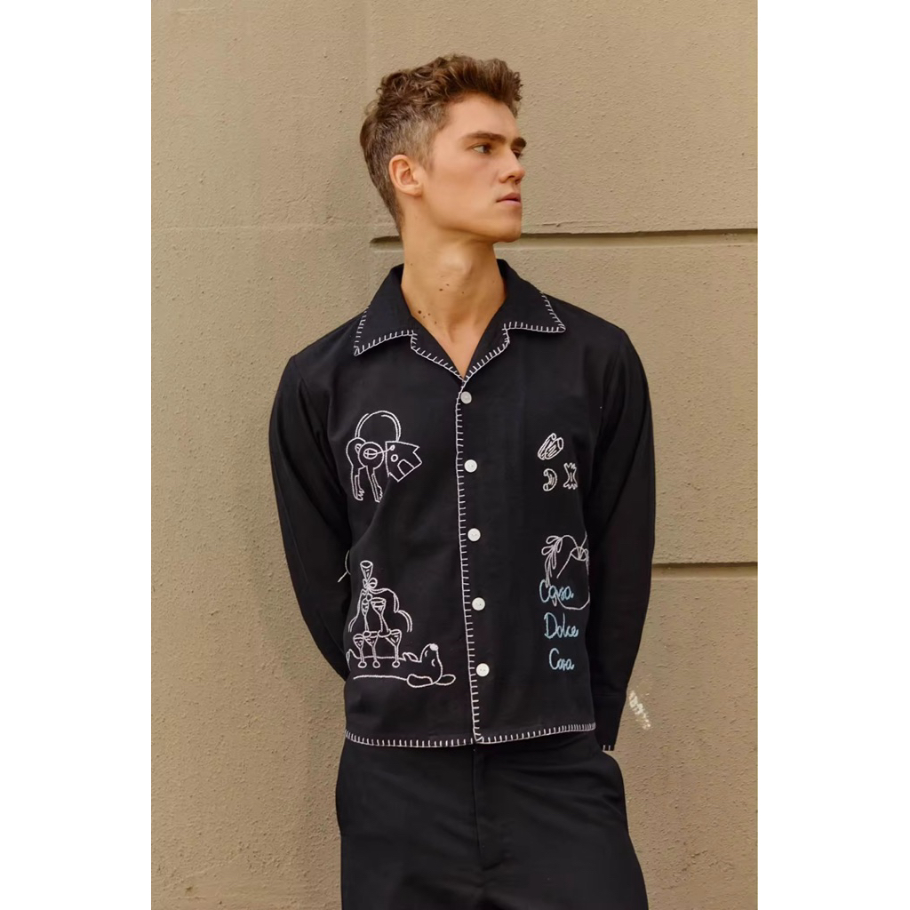 Notte Dolce Hand-Embroidered L/S SHIRT (ผักด้วยมือ)