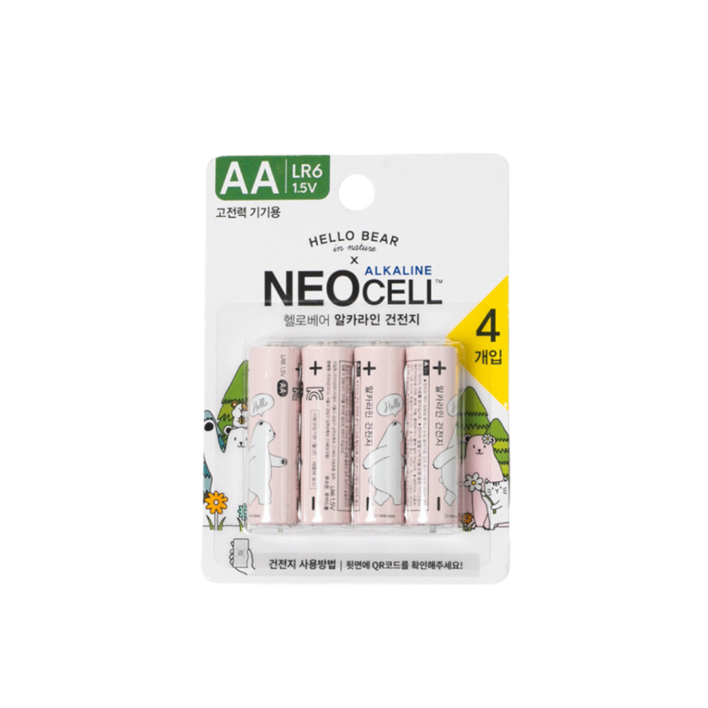ถ่านอัลคาไลน์ AA มี 4 ก้อน ถ่านอัลคาไลน์ LR6 AA ถ่านเกาหลี น่ารัก 5 แบบ
