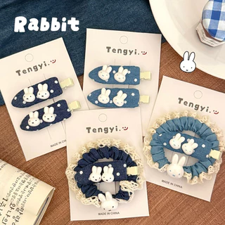 Cute 388 กิ๊บติดผม กิ๊บหนีบผม ยางรัดผมกระต่าย 2 ชิ้น / แพ็ค