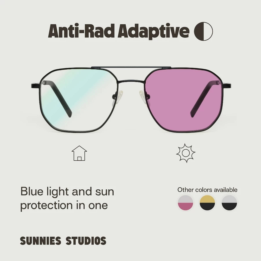 Sunnies Studios Anti-Rad Malcom (แว่นตากรองแสงสีฟ้าและโฟโตโครมิก ไม่มีค่าสายตา)