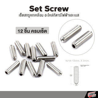 [ครบเซ็ต12ชิ้น-🔥] Set Screw สกรูหกเหลี่ยม อะไหล่กีตาร์ไฟฟ้า …