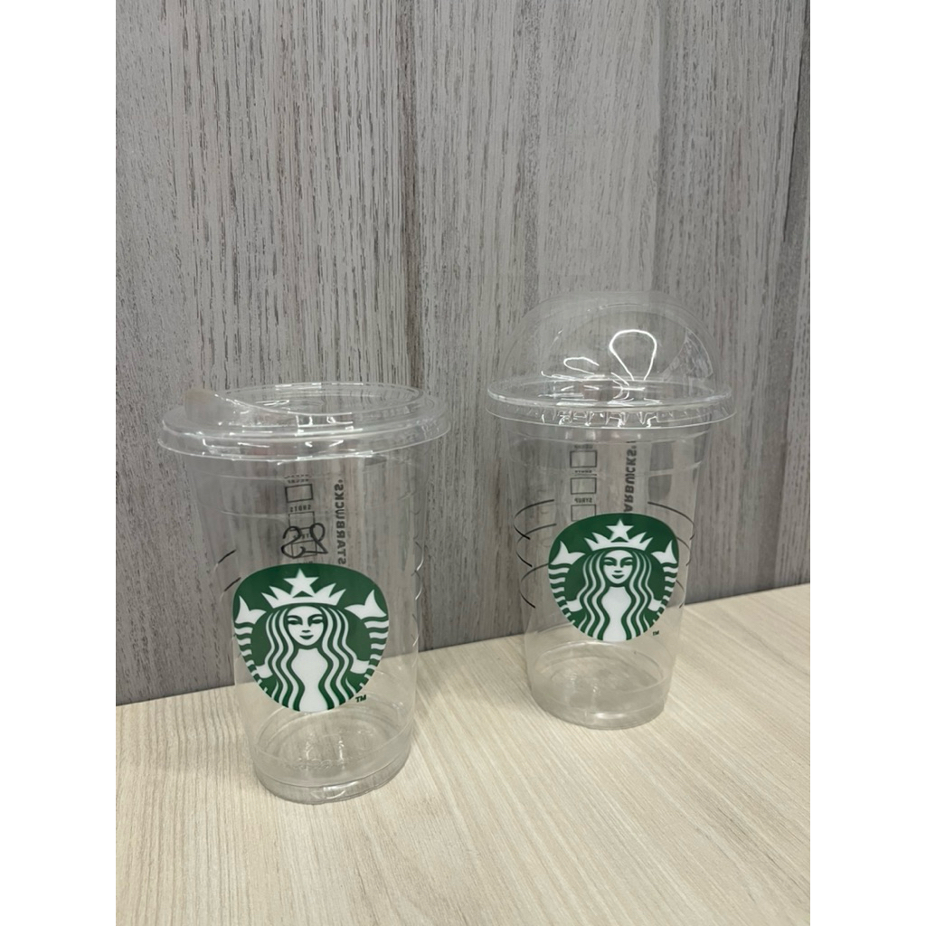 แก้วกาแฟ พลาสติก Satrbucks ขนาดใหญ่ Venti  20 oz ฝาคละแบบ  เซต 2 ใบ ส่งต่อ