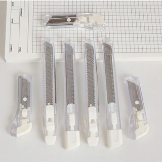 คัตเตอร์แบบใส สไตล์ Muji มีดคัตเตอร์ คัตเตอร์พกพา คัตเตอร์สแตนเลส Mini Cutter