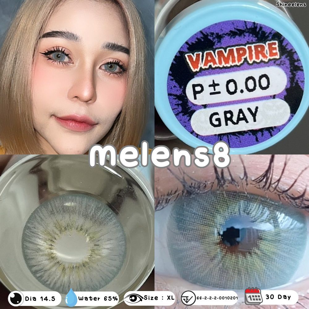 **มีค่าสายตา**คอนแทคเลนส์ Vampire (Shineelens) ขนาดตาโต ค่าอมน้ำ 65% ขนาด DIA 14.5 คอนแทคเลนส์รายเดือน แถมตลับฟรี
