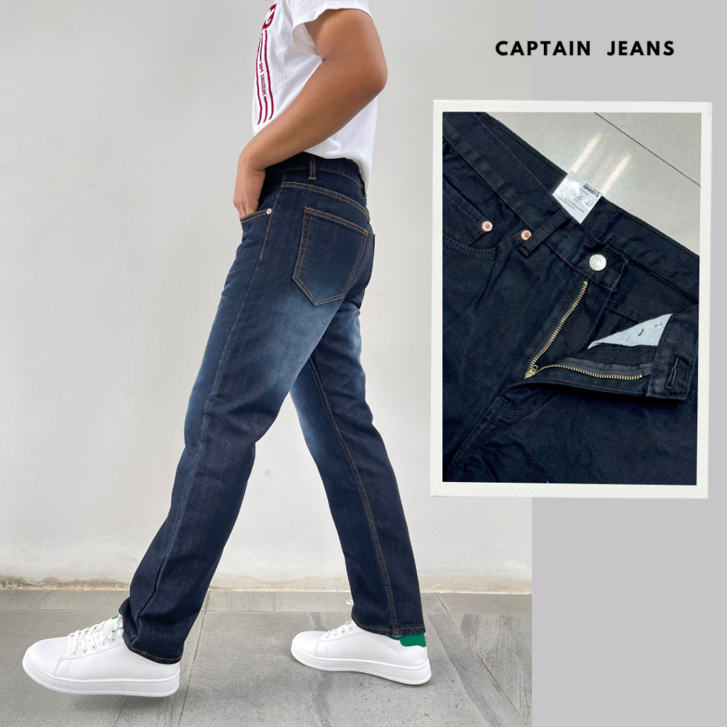 Captain Jeans กางเกงยีนส์ขากระบอกกลาง รุ่นซิป 6 สี ผ้ายีนส์นุ่ม ไม่ยืด ไซส์ 28-44