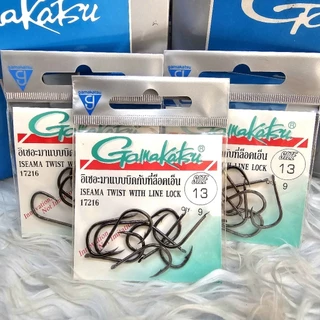 ตัวเบ็ด Gamakatsu 17216 ซองเขียว อิเซอะมาแบบบิดกับที่ล็อคเอ็น ตูดแบน ISEAMA TWIST WITH LINE LOCK 17216