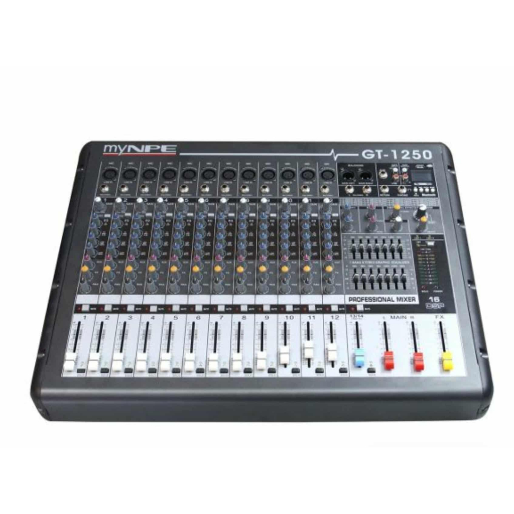 เพาเวอร์มิกซ์ มิกซ์ เครื่องเสียง เครื่องปรับแต่งเสียงMYNPE GT-1250 POWER MIXER12mono 500W