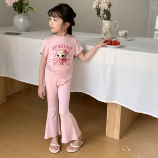 Beryl kids🌸ชุดเซ็ทเด็กฮิตฮอต🎀ชุดสองชิ้นน่ารักเด็กผู้หญิง สไตล์การ์ตูน แฟชั่น ลำลอง นุ่ม สบาย แบบสวย ใส่ไปโรงเรียนใส่อยู่