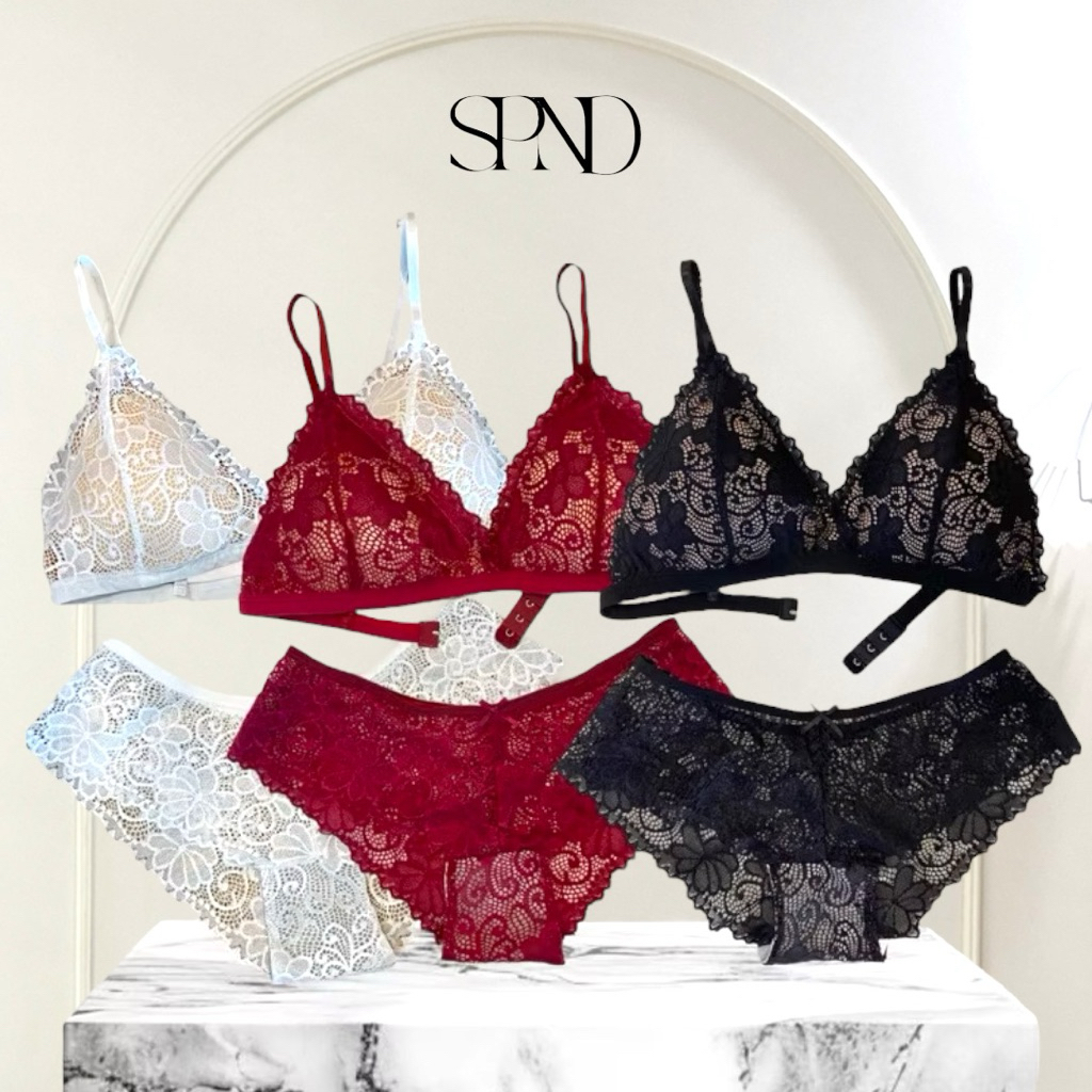 【พร้อมส่ง】 เซตชุดชั้นใน➕พร้อมกางเกงใน So3เสริมฟองน้ำ ลูกไม้นิ่มใส่สบาย ปรับสายได้ ตะขอ3ระดับ【ไม่ระบุชื่อสินค้า】