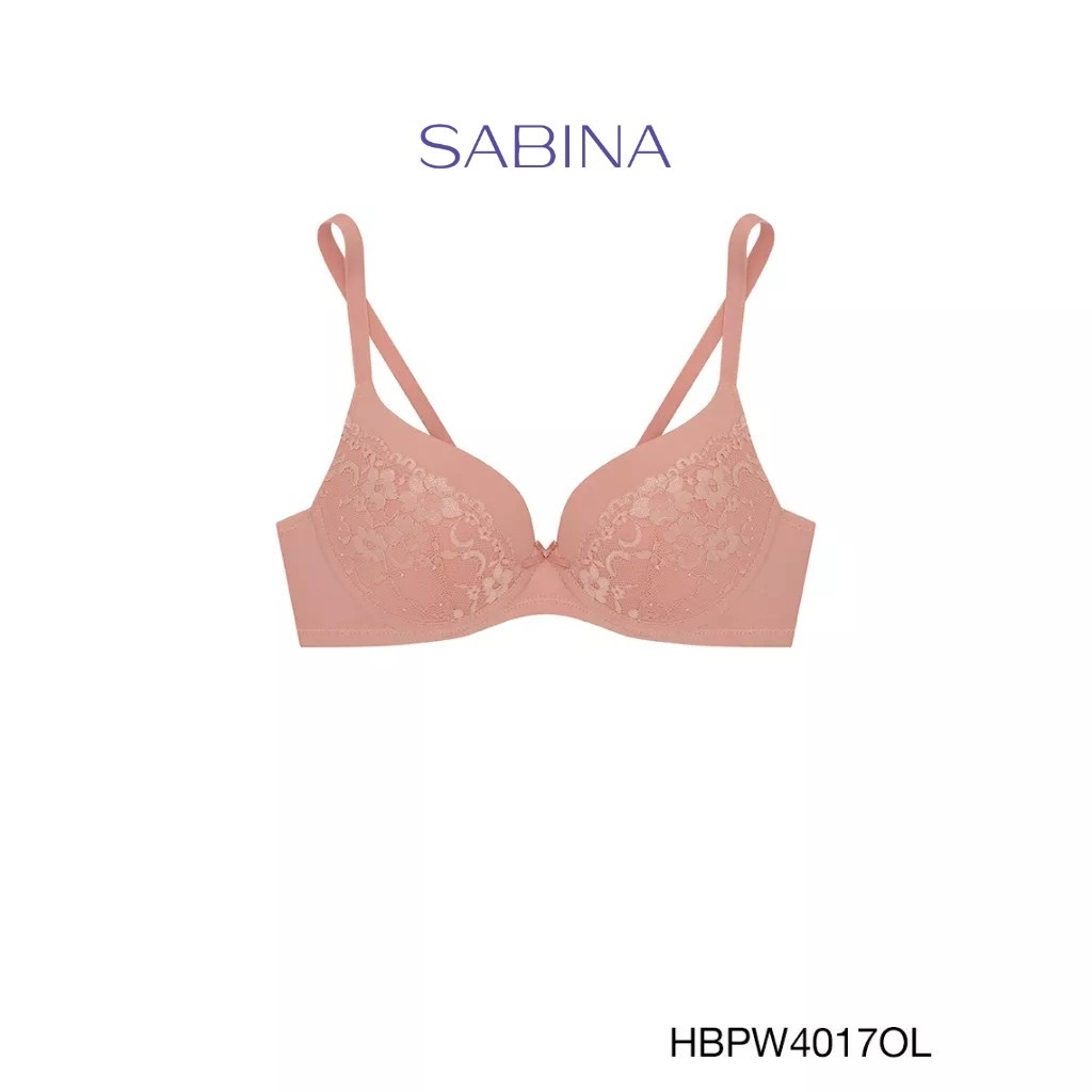 Sabina (HBPW4017) บราเต้าลูกไม้ มีโครง สีโอรส ฟองปั๊มโมลด์ทรงระดับน้อย