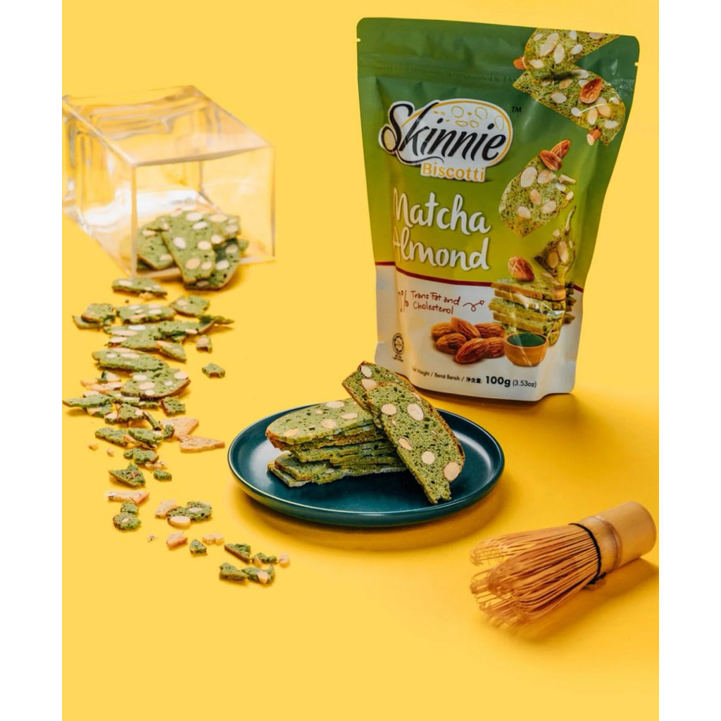 Skinnie Biscotti Matcha Matcha/Original Almond/Pistachio Pumpkin Seeds/Chocolate Almond100g คุกกี้อบกรอบ สกินนี่บิสคอตติ