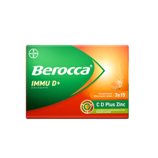 BEROCCA IMMU D+ TAEF TUR 3X15 TH บีรอคคา เม็ดฟู่ รสส้ม แพ็ค 3x15 เม็ด