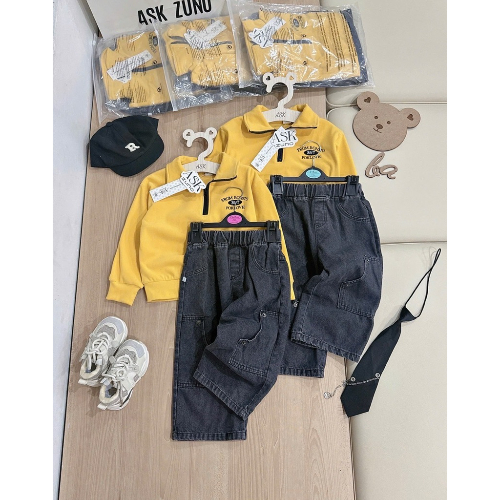 ชุดเซทเด็กBNTเหลืองคอปก งานตรงปก