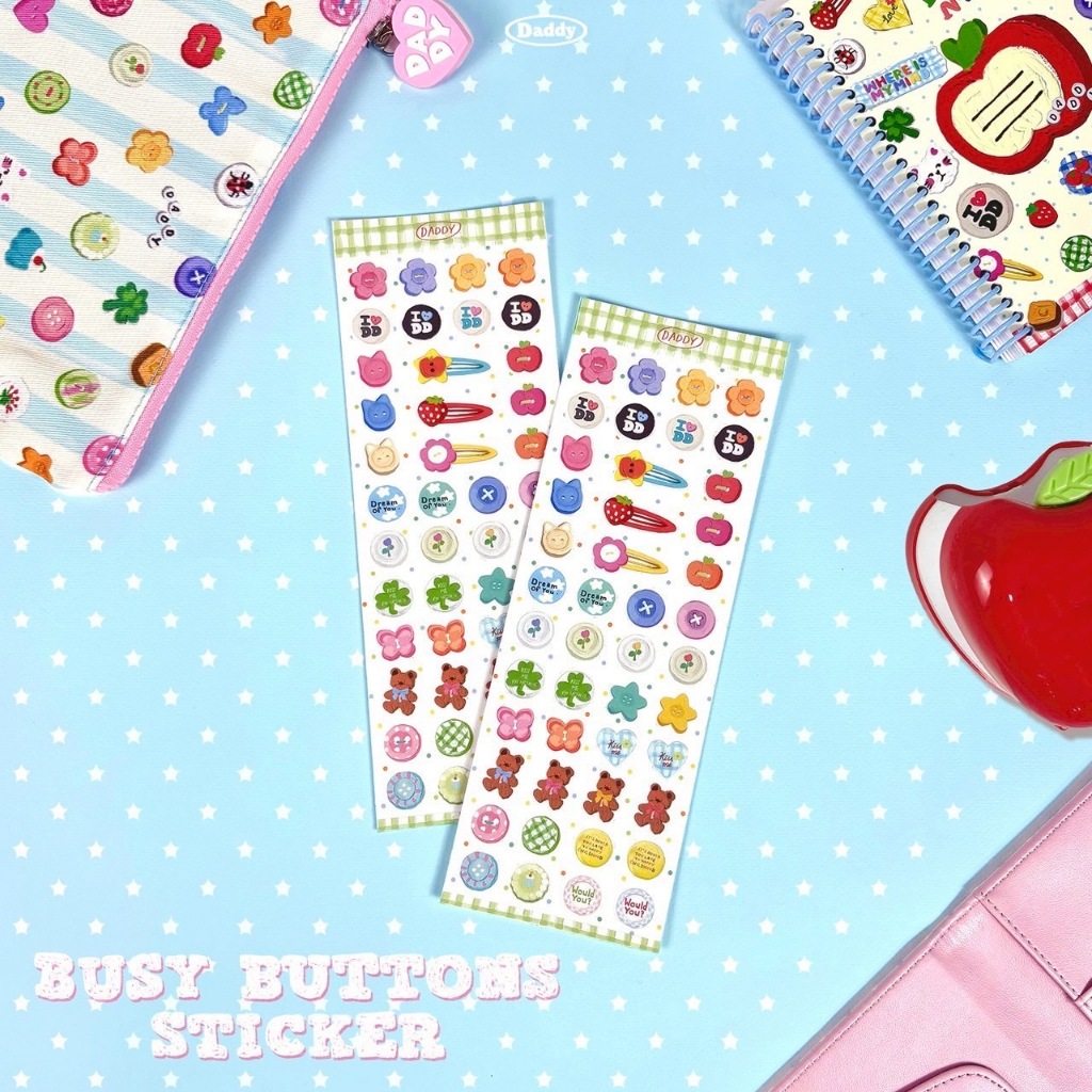 DADDY | Busy Buttons Mini Sticker สติ๊กเกอร์ ลายกระดุม สุดน่ารัก