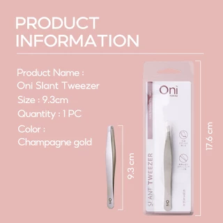 Oni Slant Tweezer,Stainless Steel Beauty Tweezers,Precise Hair Removal,แหนบแต่งหน้า ,แหนบสแตนเลส,อุปกรณ์ดึงขน