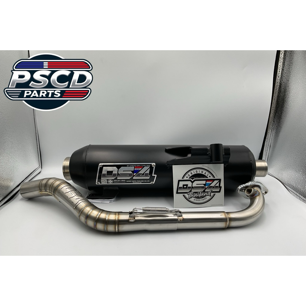 ท่อแดงสาย 4 รุ่น GIORNO ลูกเดิม DS4 (คอควั่นเลส-ปลายดำ) ท่อผ่า Giorno ลูกเดิม ลูก 60 ลูก 66 ผ่าหมก ผ