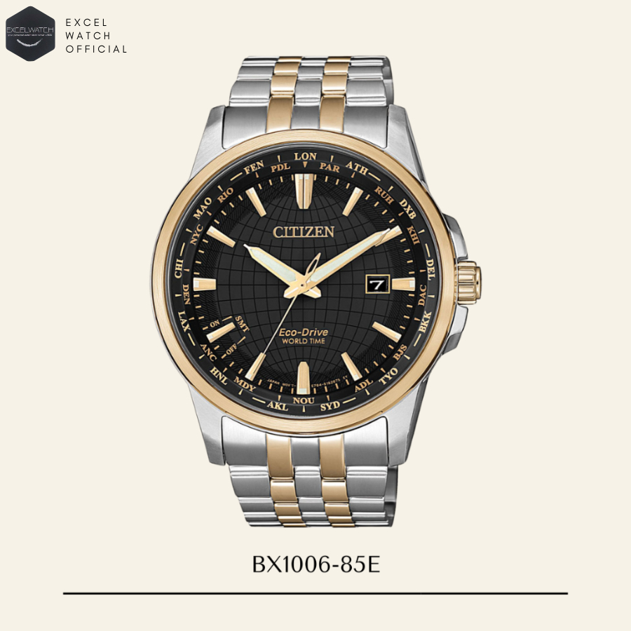 [ Excel Watch ] นาฬิกาซิติเซน CITIZEN รุ่น BX1006-85E World Time Eco-Drive (ระบบโซลาร์)