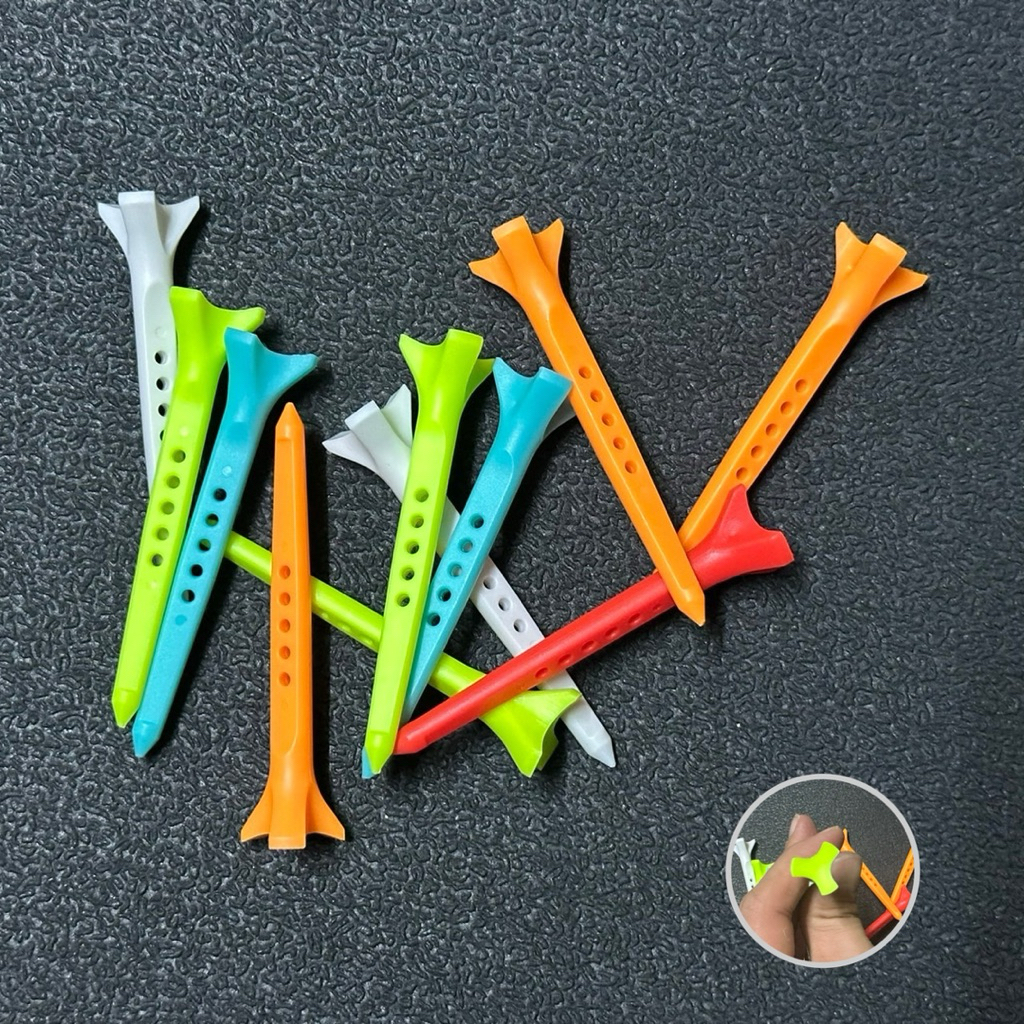 ทีวางลูกกอล์ฟพลาสติกคุณภาพสูง [10 ชิ้น] Plastic Golf Tee