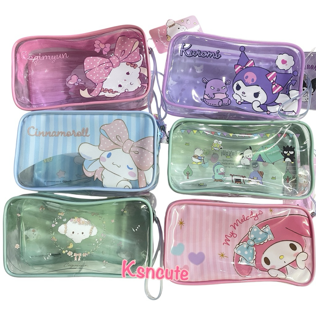กระเป๋าดินสอ พลาสติกใส sanrio กระเป๋าเครื่องสำอางค์