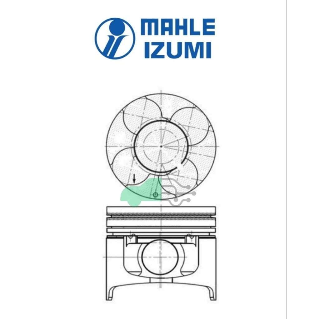 ชุดลูกสูบ MAHLE +สลักพร้อมแหวน 4M41 Pajero Sport, Triton 3.2  (1 ชุด มี 4 ลูก)