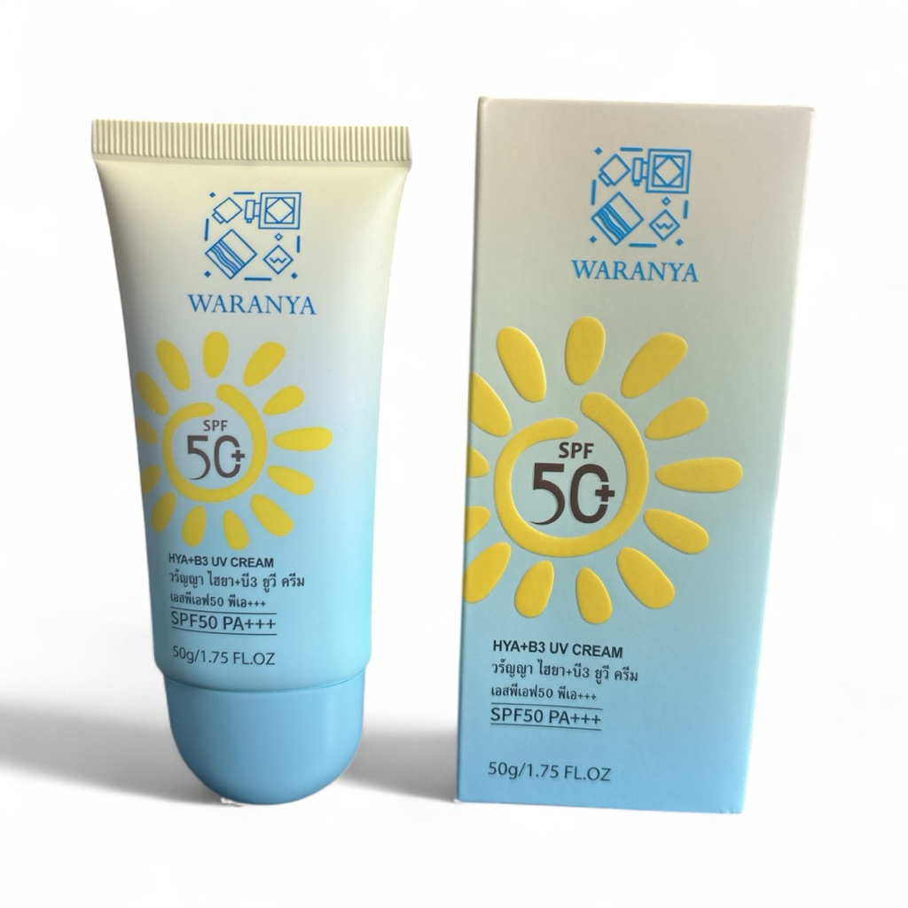 WARANYA HYA+B3 UV CREAM SPF50 PA+++กล่องฟ้า