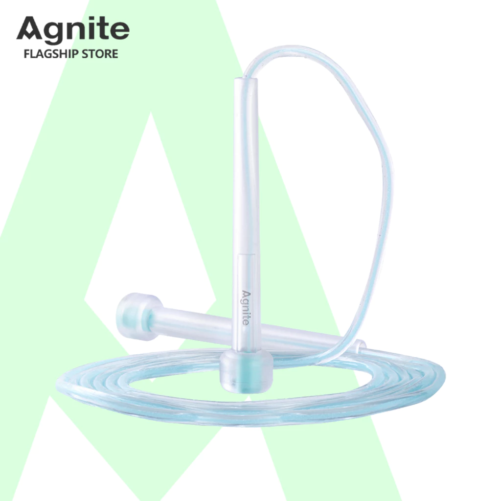 Agnite เชือกกระโดดออกกำลังกาย เชือกกระโดด วัสดุ PVC ปรับระดับสายได้ ด้ามจับกระชับมือ Jump Rope