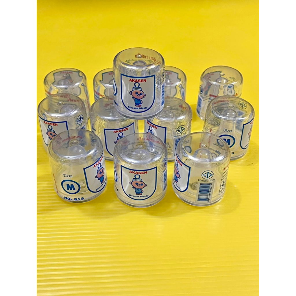 จุกนมเด็ก อาคาเซ็น หัวนมซอลิคอน(ยกแพค12ชิ้น)S,M,L