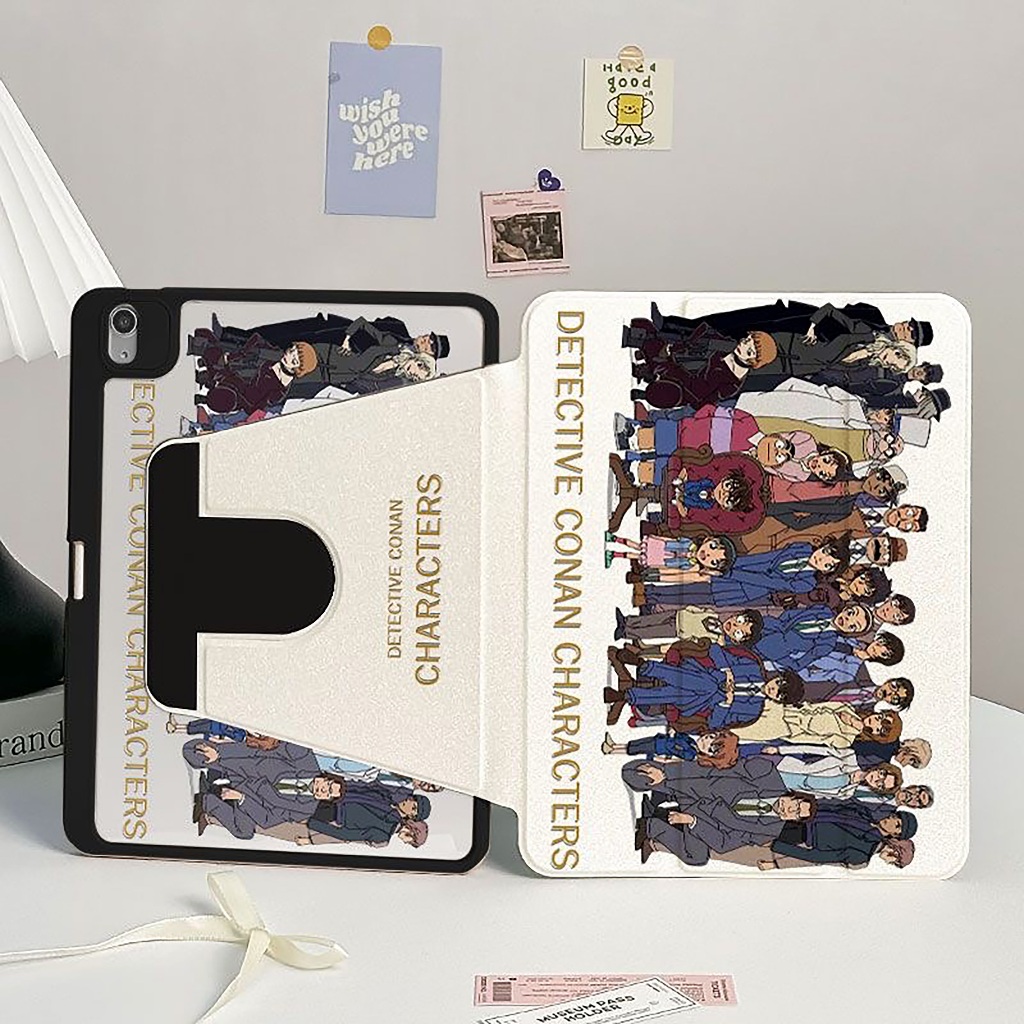 ✨ส่ง24ชม✨เคสiPadหมุน 360° Gen10 Gen11 Air8 ที่ใส่ปากกา ยอดนักสืบจิ๋วโคนัน case iPad Air7 11/13 Gen12 ราคา ถูกที่สุด ดีลบีเคเค
