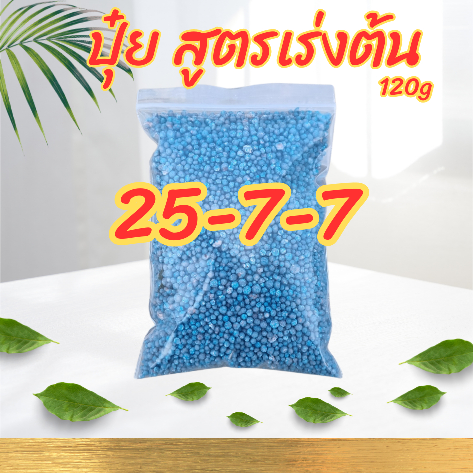 ปุ๋ย 25-7-7 สูตรเร่งต้น ขนาด 120 กรัม ปุ๋ยสูตร เร่งต้น เร่งใบ