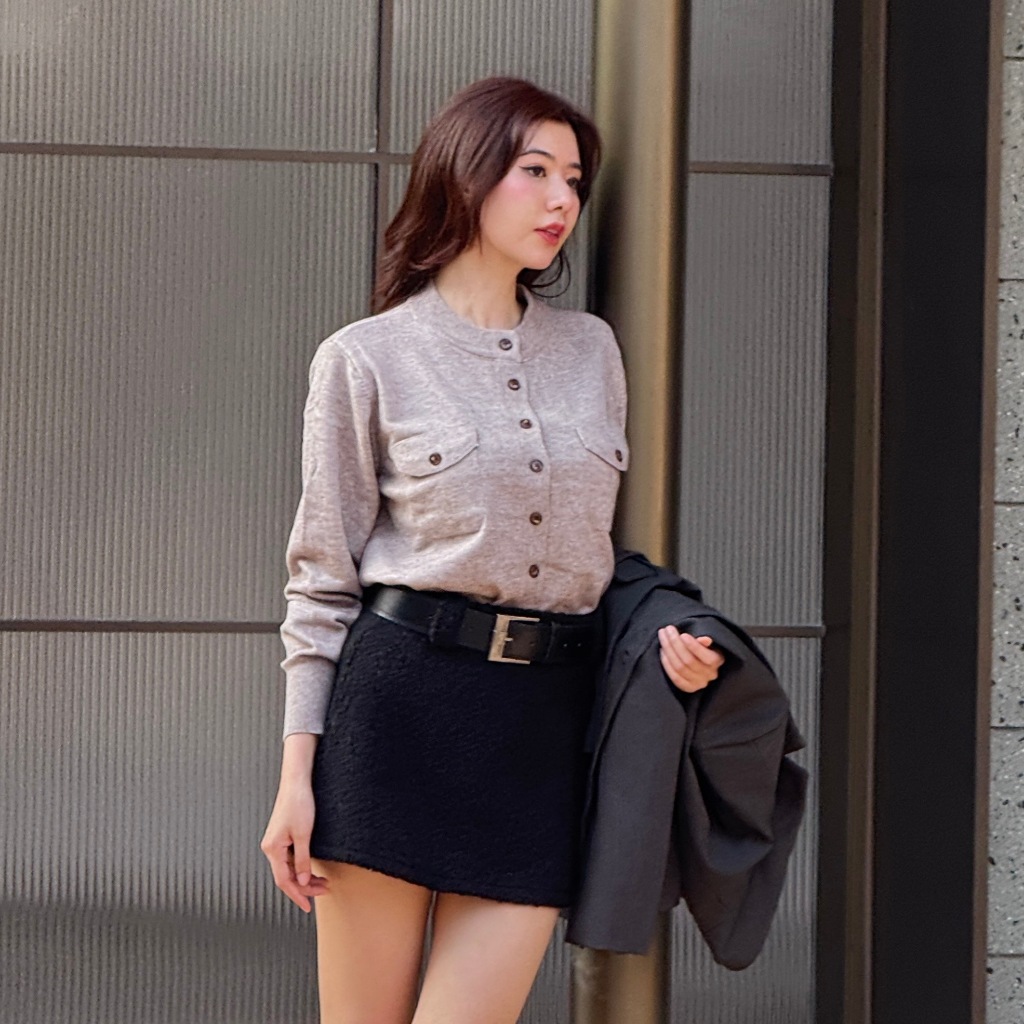 CO1096 เสื้อไหมพรมคาดิแกน COAT OVER - รูปที่ 6