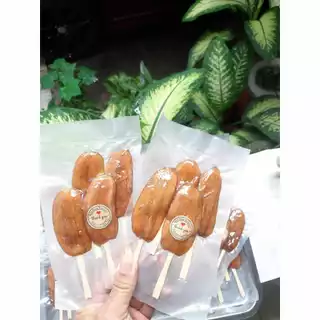 ขายส่ง 10 เเพ๊ก กล้วยตากเสียบไม้เเพ๊กสูญญากาศ(ห่อละ 70-75 กรัม) ( 4 ลูก)