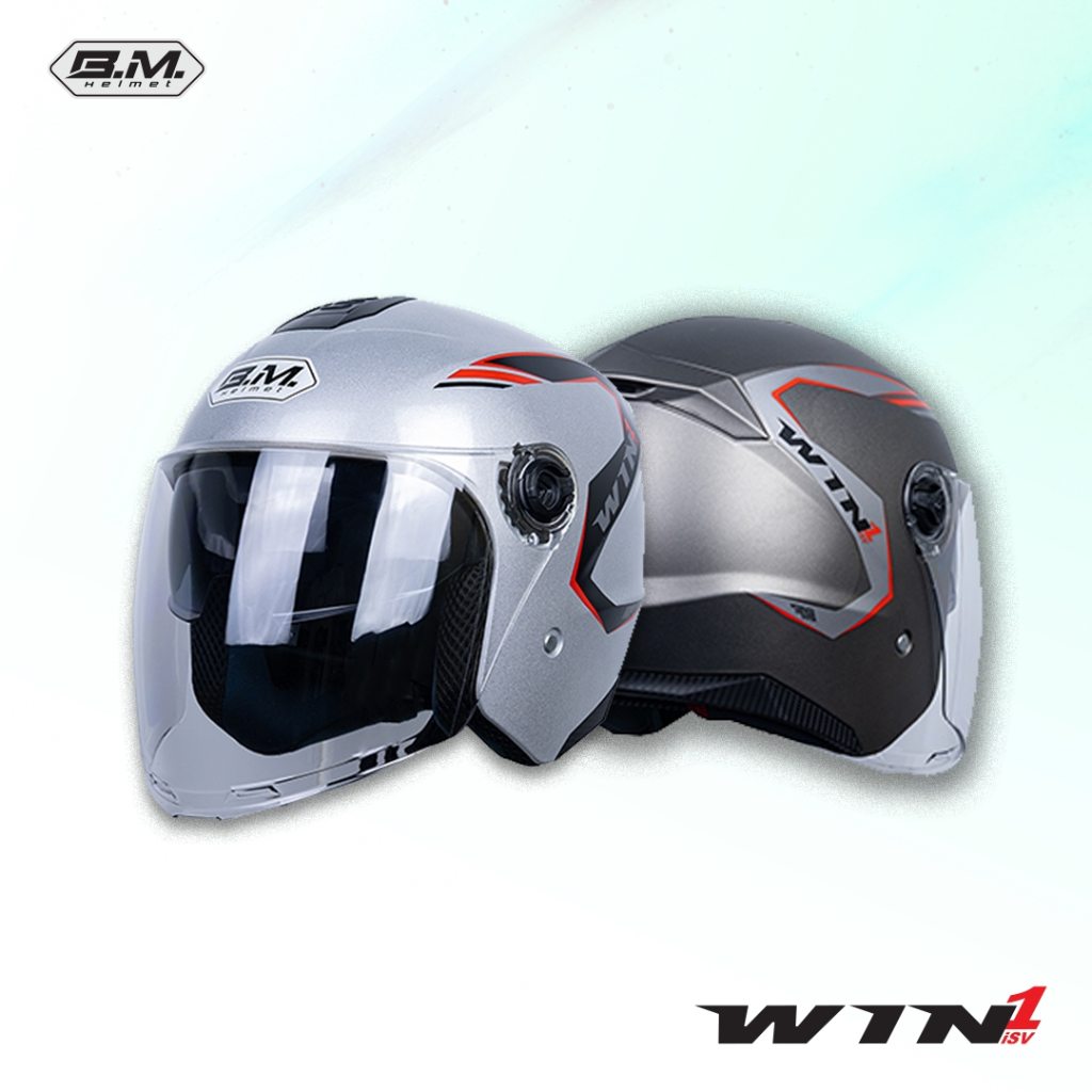 หมวกกันน็อก ยี่ห้อ B.M. รุ่น WIN1 iSV แว่น 2 ชั้น
