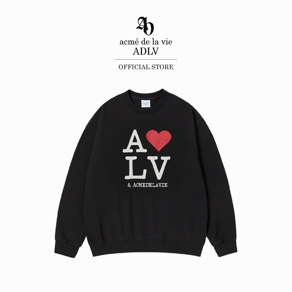 ADLV [acme de la vie] เสื้อแขนยาว รุ่น Love Adlv Sweatshirt Black (50021SLVSWU_F5BKXX)