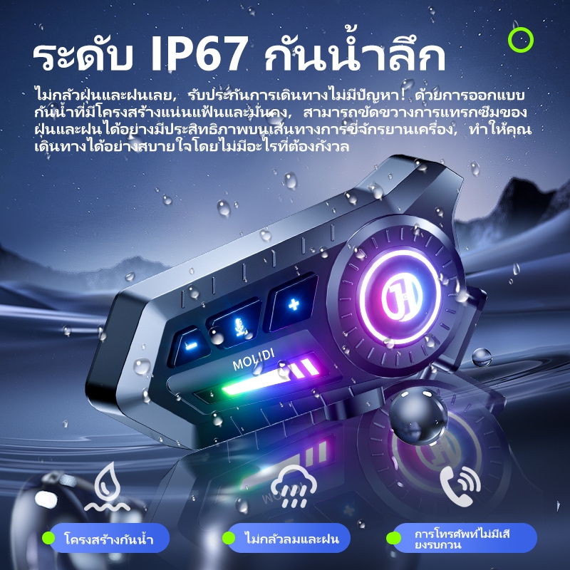 (COD)JZAQ X3 หูฟังบลูทูธหมวกกันน็อค ไฟLEDสีสันสดใส เสียงดังมาก กันน้ำ IP67 แบตอึด คุณภาพเสียง HiFi บลูทูธ 5.3 ราคา ถูกที่สุด ดีลบีเคเค แกลเลอรีภาพที่ 2